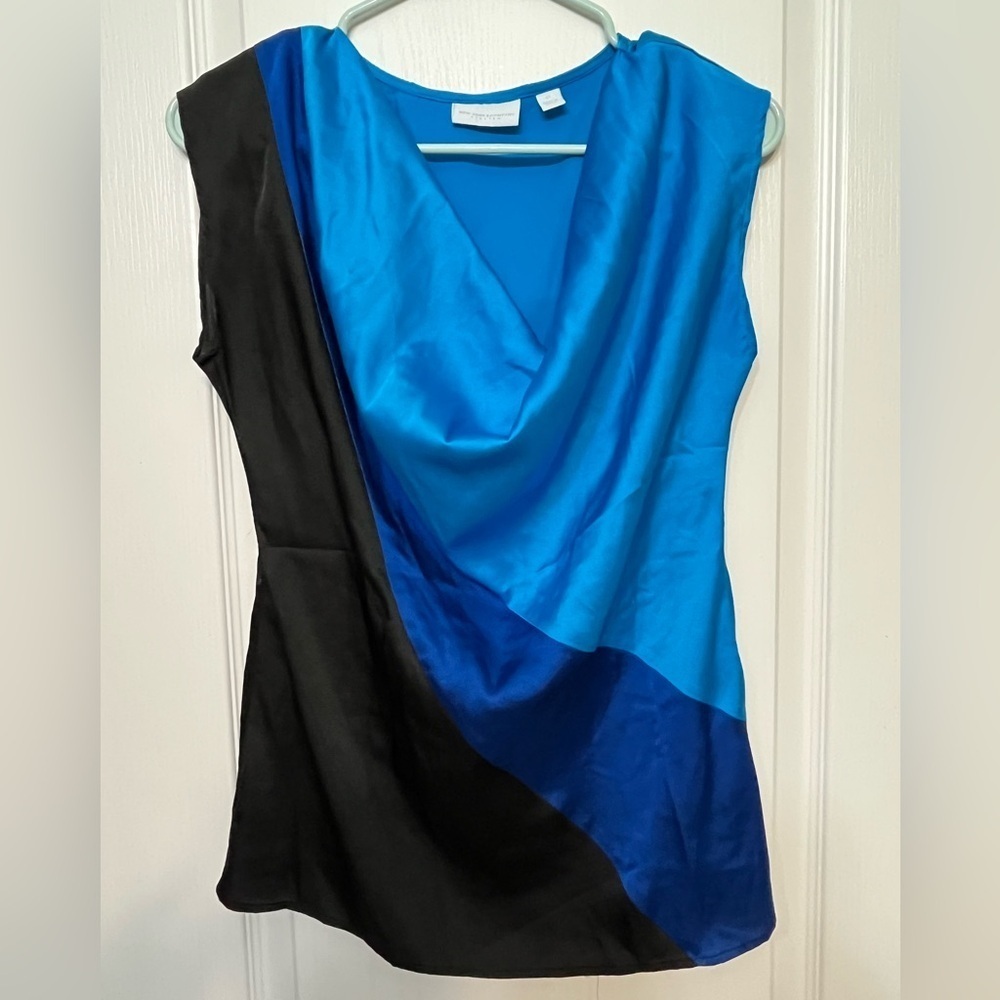 Colorblock Cowl Neck Shirt